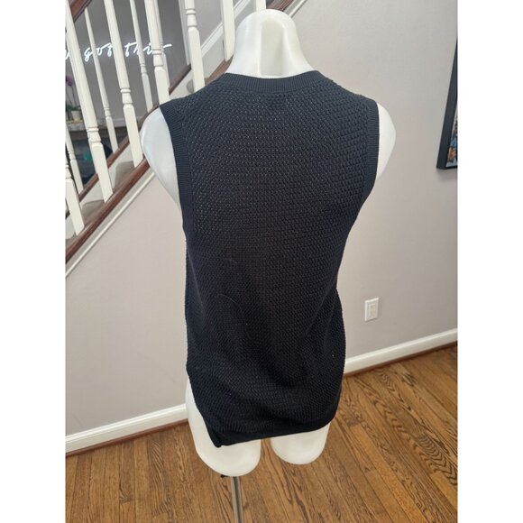 Theory Andreet Sea Cotton Cashmere Sweater Vest Tank Knit Black Size P XS - Picture 3 of 3
